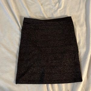 Shimmer Black Mini Pencil Skirt